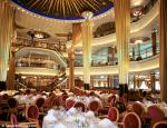 ID 2889 EXPLORER OF THE SEAS (2000/137308grt/IMO 9161728) - The three-deck high dining room areas.
The MAGELLAN dining room (lower level), the DA GAMA dining room (middle) and the COLUMBUS dining room (upper...